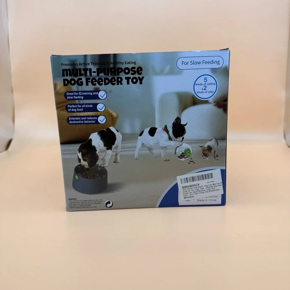 Multi-Purpose Dog Feeder 3 in 1 IQ Training Slow Feeding w/ Treat Ball, Lick Mat